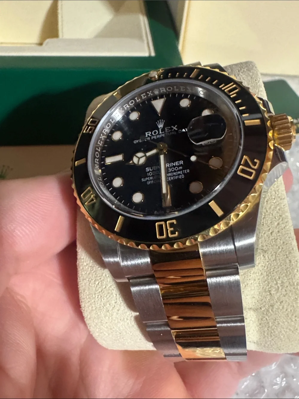 Two-Tone Black and Gold Men's Watch